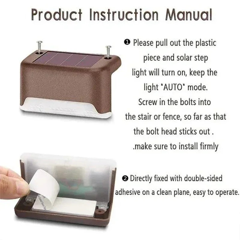 1/4/8/12Pcs Solar LED Step Lights – Waterproof Outdoor Deck & Stair Lamps for Garden, Patio, and Pathway Decor