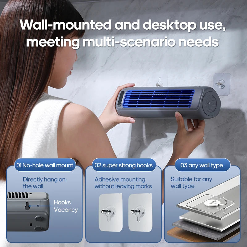 KINSCOTER Rechargeable Desktop Air Conditioner Fan – Wall-Mount, 3-Speed Cooling