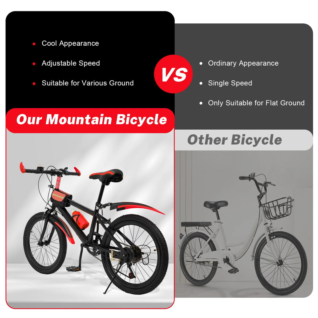 20" Kids Mountain Bike with 7-Speed Gears & Adjustable Seat