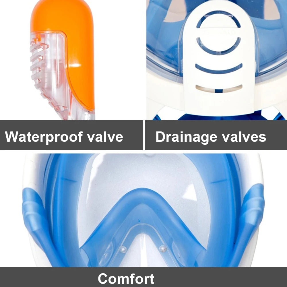 Full-Face Anti-Fog Diving Mask – Waterproof Snorkeling Gear for Adults & Kids