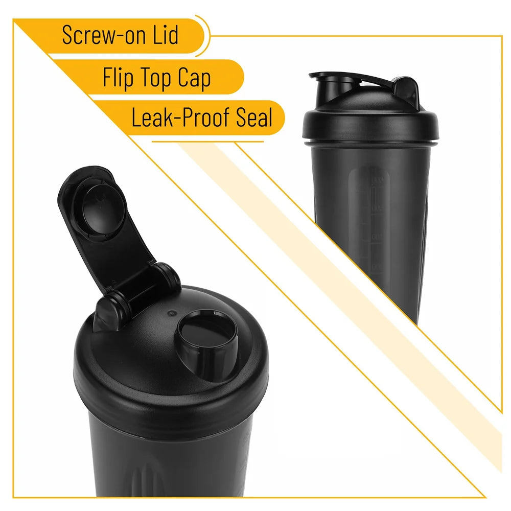600ml Portable Protein Shaker Bottle – Fitness & Sports