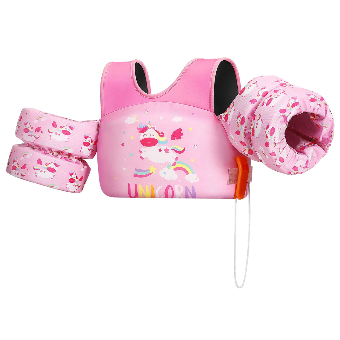 Children’s Swim Life Vest with Arm Floats & Whistle