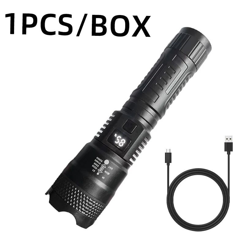 High Power LED Flashlight – USB Rechargeable Tactical Self-Defense Tool