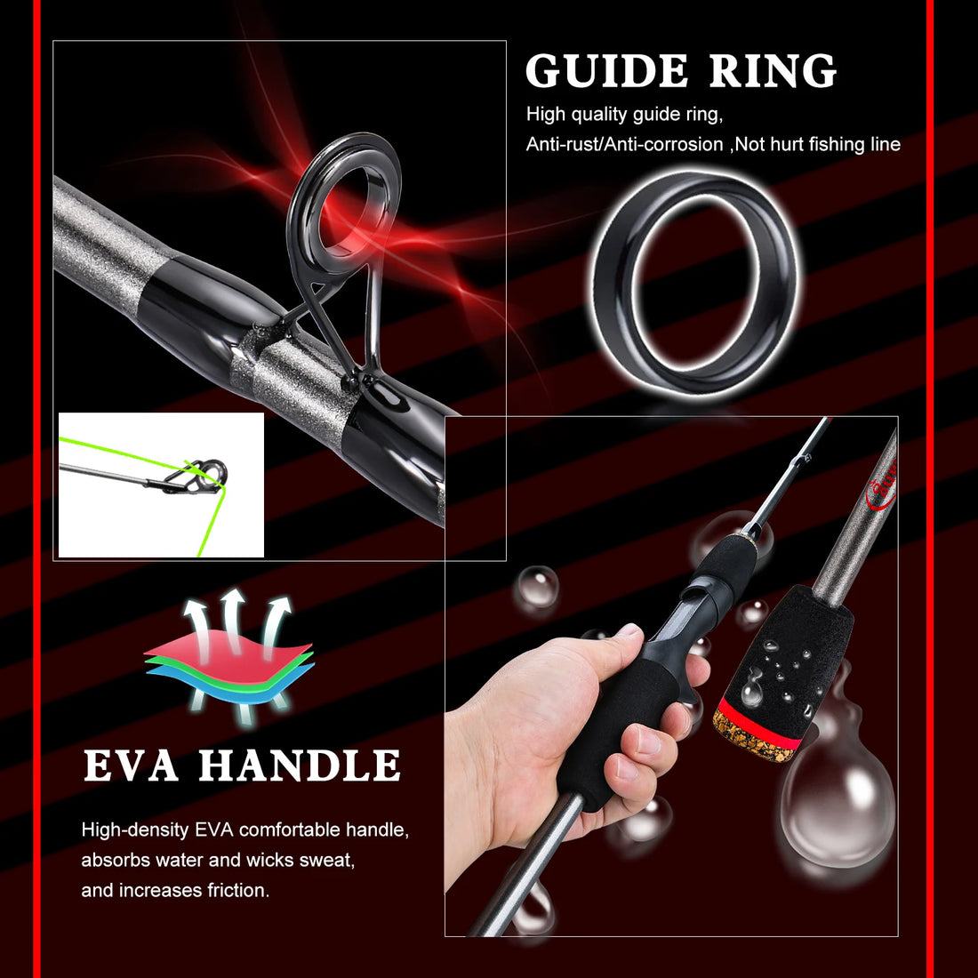 Sougayilang Baitcasting Combo Kit – 5-Section Rod + 7.2:1 Reel