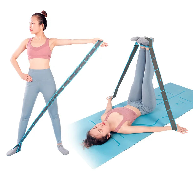 Elastic Yoga Stretching Strap with Loops – Multi-Sport Flexibility Band
