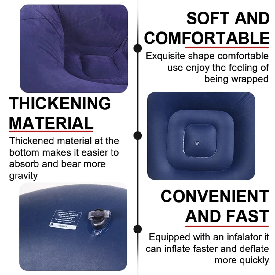 Large Inflatable PVC Lazy Sofa – Portable Lounger Bean Bag for Indoor & Outdoor