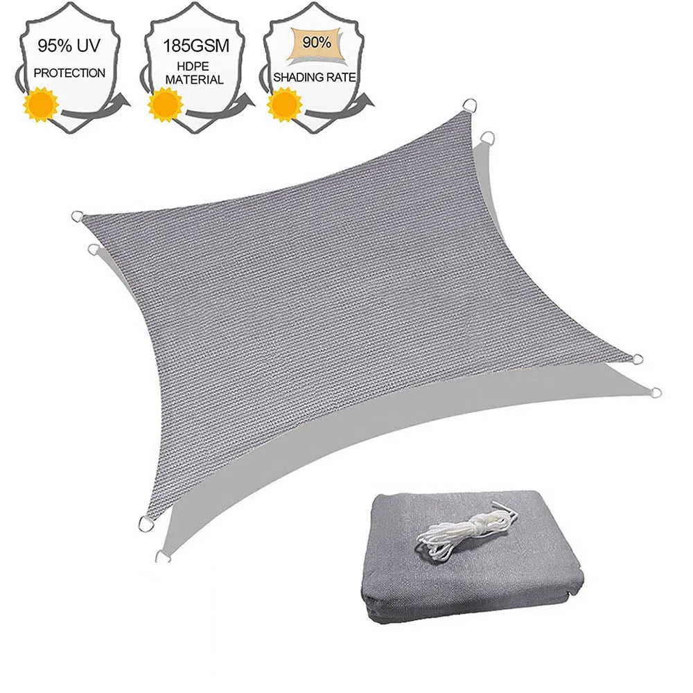 Large Waterproof Rectangle Sun Shade Sail for Outdoor Use