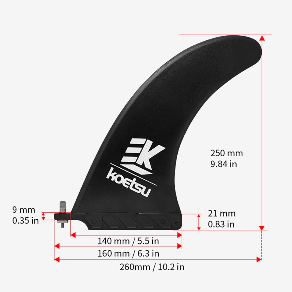 Detachable Longboard Paddle Board Fin – 10 to 4.5 Inch Surfboard Tail Fin