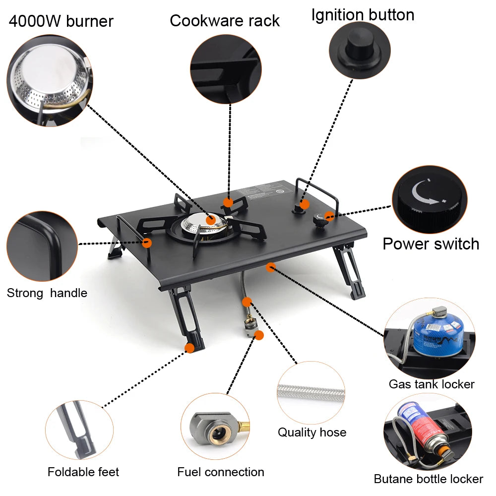 Folding IGT Wood Camping Table – Portable BBQ & Grill Table