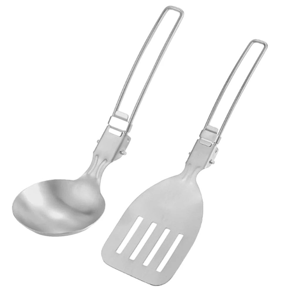 Folding Spatula Spoon – Stainless Steel Outdoor Cooking Tool