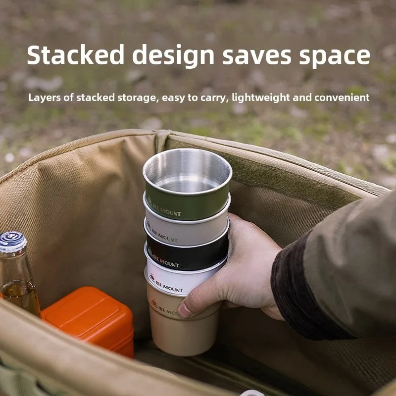ISE MOUNT Stainless Steel Camping Cup with Storage Bag