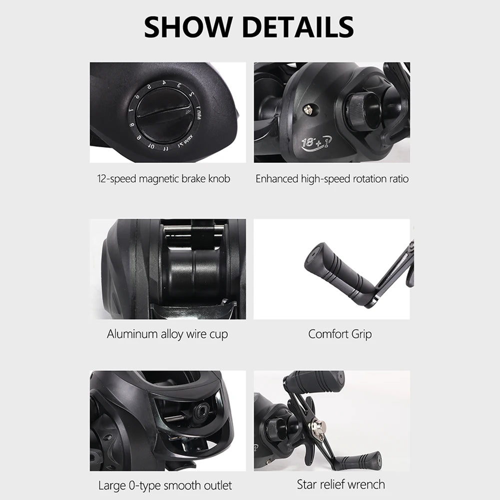 Baitcasting Reel 7.2:1 – 10 kg Max Drag for Fresh‑ & Saltwater