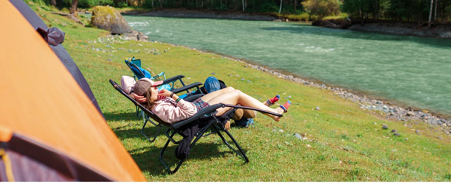 JHK Set of 2 Zero Gravity Recliner Chairs – Outdoor Lounge with Cup Holders & Adjustable Pillow