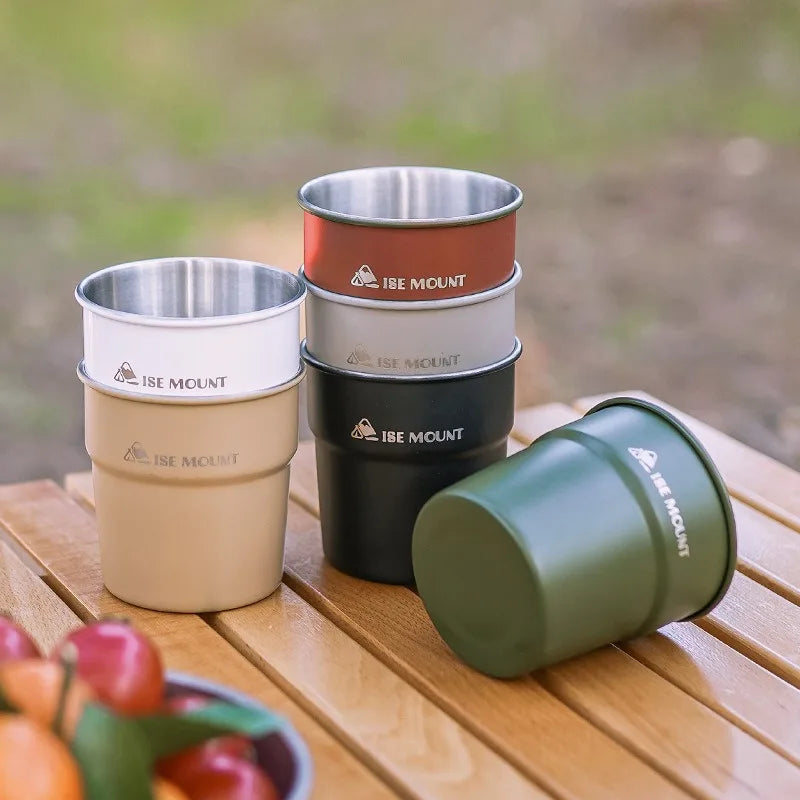 ISE MOUNT Stainless Steel Camping Cup with Storage Bag