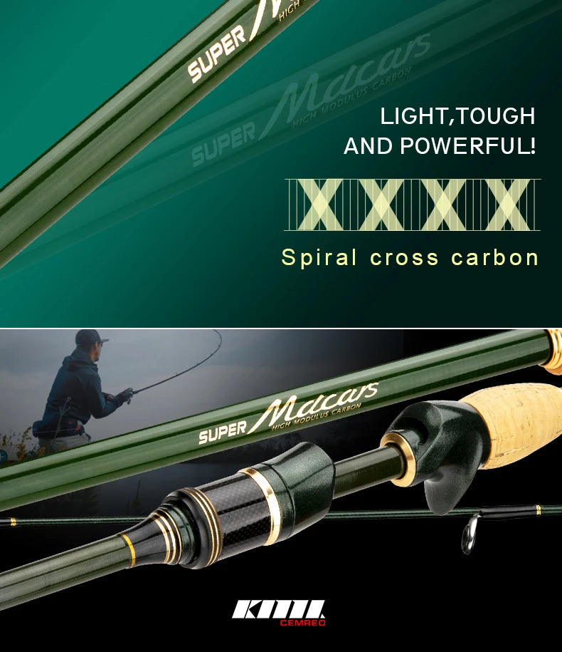 CEMREO Carbon Travel Fishing Rod – Spinning & Casting, 1.8m–2.4m