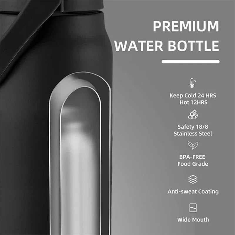 Vacuum Insulated Stainless Steel Water Bottle with Straw – Hot & Cold Thermos