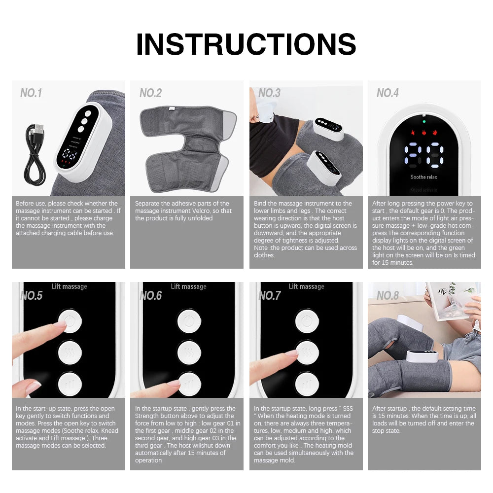 Electric Leg Massager – 3-Speed Hot Compress