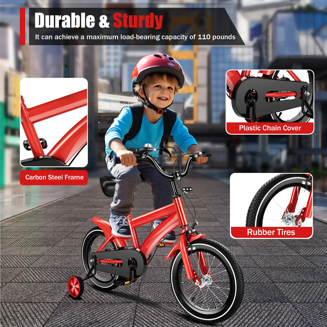 14-Inch Kids Bike with Training Wheels – Adjustable Bicycle for Boys & Girls Ages 2–5