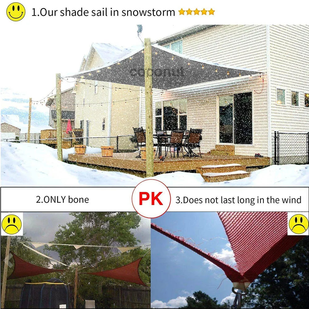 Large Waterproof Rectangle Sun Shade Sail for Outdoor Use