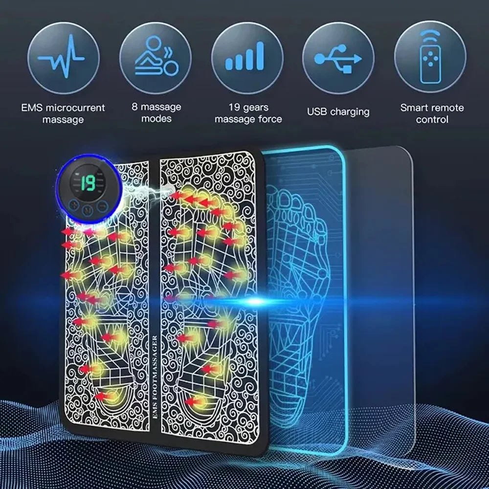 Intelligent Foot Massage Pad – 8 Modes, 19 Levels