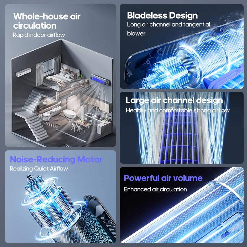 KINSCOTER Rechargeable Desktop Air Conditioner Fan – Wall-Mount, 3-Speed Cooling