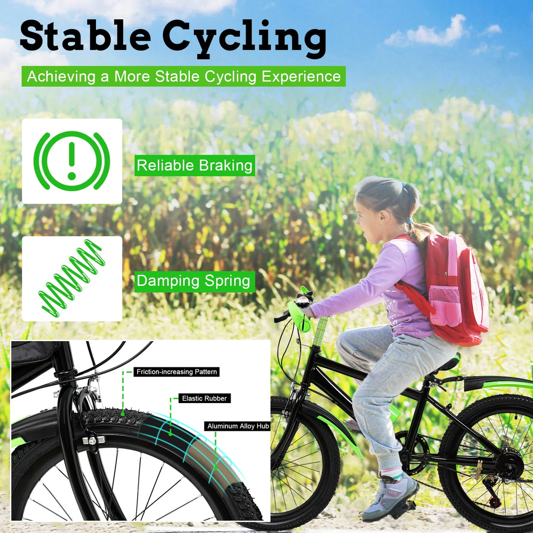 20" Kids Mountain Bike with 7-Speed Gears & Adjustable Seat