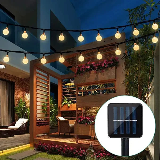 2024 Solar Crystal Globe String Lights – Waterproof IP65 LED Fairy Lights for Outdoor Garden, Patio, Party & Holiday Decor