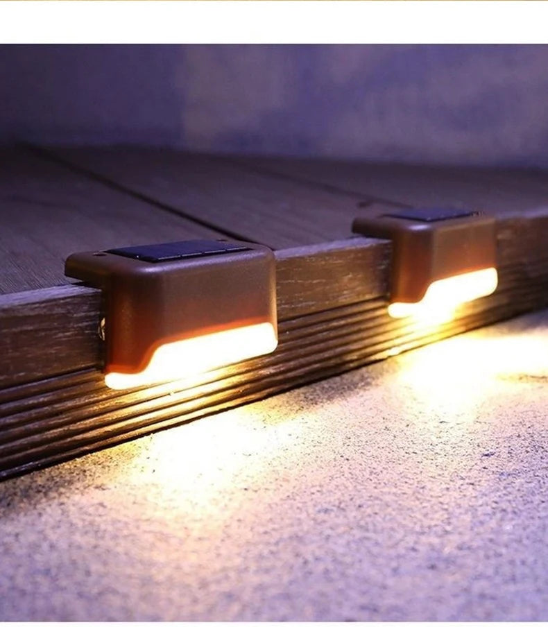 1/4/8/12Pcs Solar LED Step Lights – Waterproof Outdoor Deck & Stair Lamps for Garden, Patio, and Pathway Decor