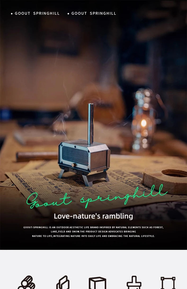 Goout Springhill Mini Woodstove – Portable Camping & Incense Burner