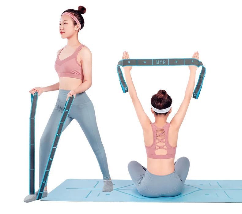 Elastic Yoga Stretching Strap with Loops – Multi-Sport Flexibility Band