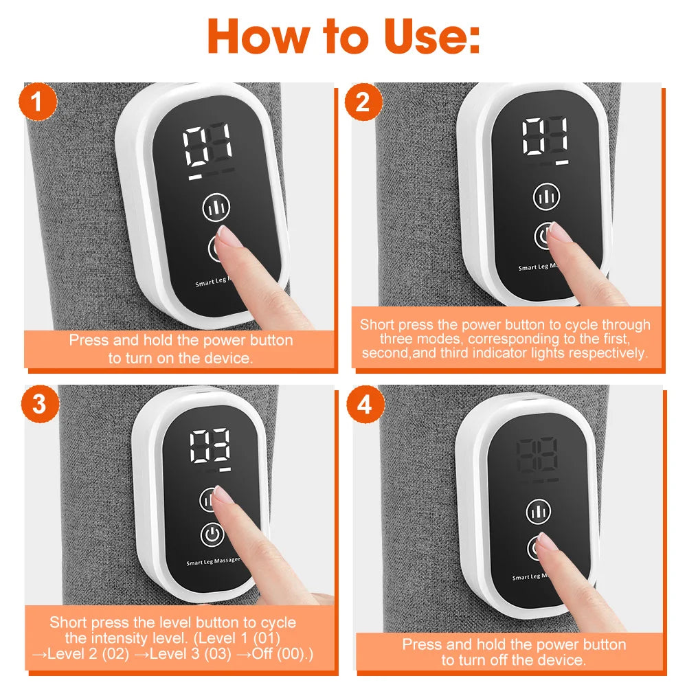 Electric Leg Massager – 3-Speed Hot Compress