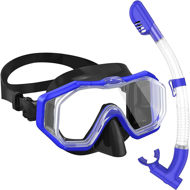 Dry Snorkel Mask Set – Panoramic Wide View Anti-Fog for Kids & Adults