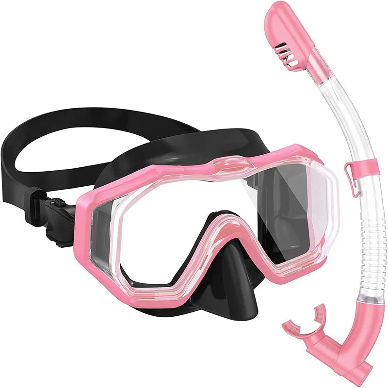 Dry Snorkel Mask Set – Panoramic Wide View Anti-Fog for Kids & Adults