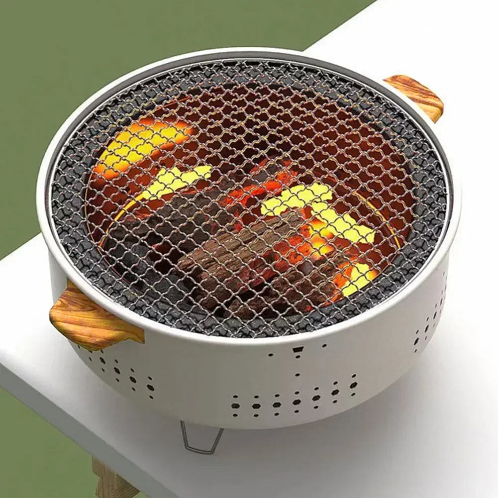 Portable Korean Charcoal BBQ Grill – Stainless Steel Outdoor Camping Stove