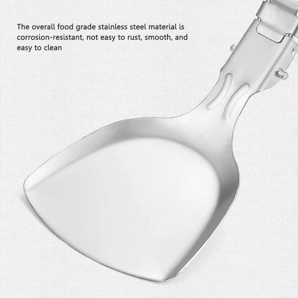 Folding Spatula Spoon – Stainless Steel Outdoor Cooking Tool