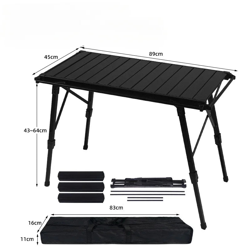 NOBANA&GLS Folding IGT BBQ Table – Adjustable & Lightweight