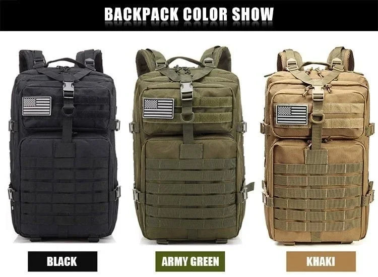 30/50L Tactical Backpack – MOLLE Survival Pack for Hiking, Travel & Hunting