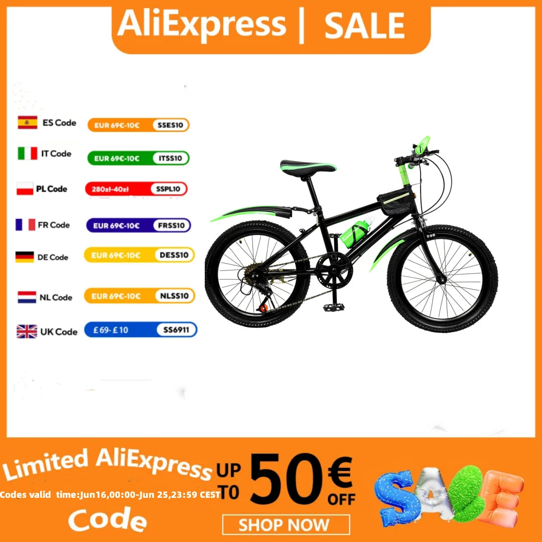 20" Kids Mountain Bike with 7-Speed Gears & Adjustable Seat