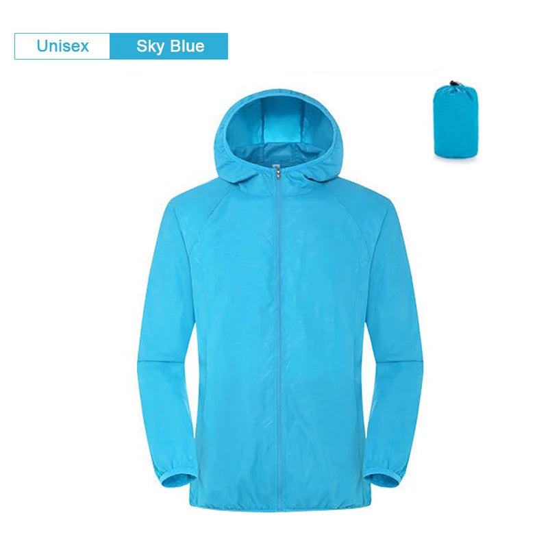 JNLN Waterproof Camping Rain Jacket – Quick-Dry Windbreaker with Pockets