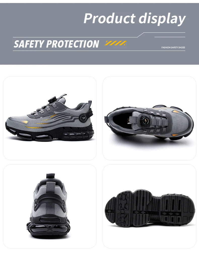Men’s Safety Work Shoes – Anti-Smash, Anti-Puncture with Rotating Buckle