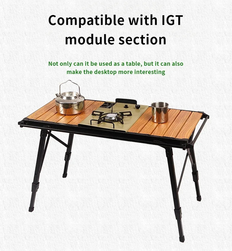 NOBANA&GLS Folding IGT BBQ Table – Adjustable & Lightweight