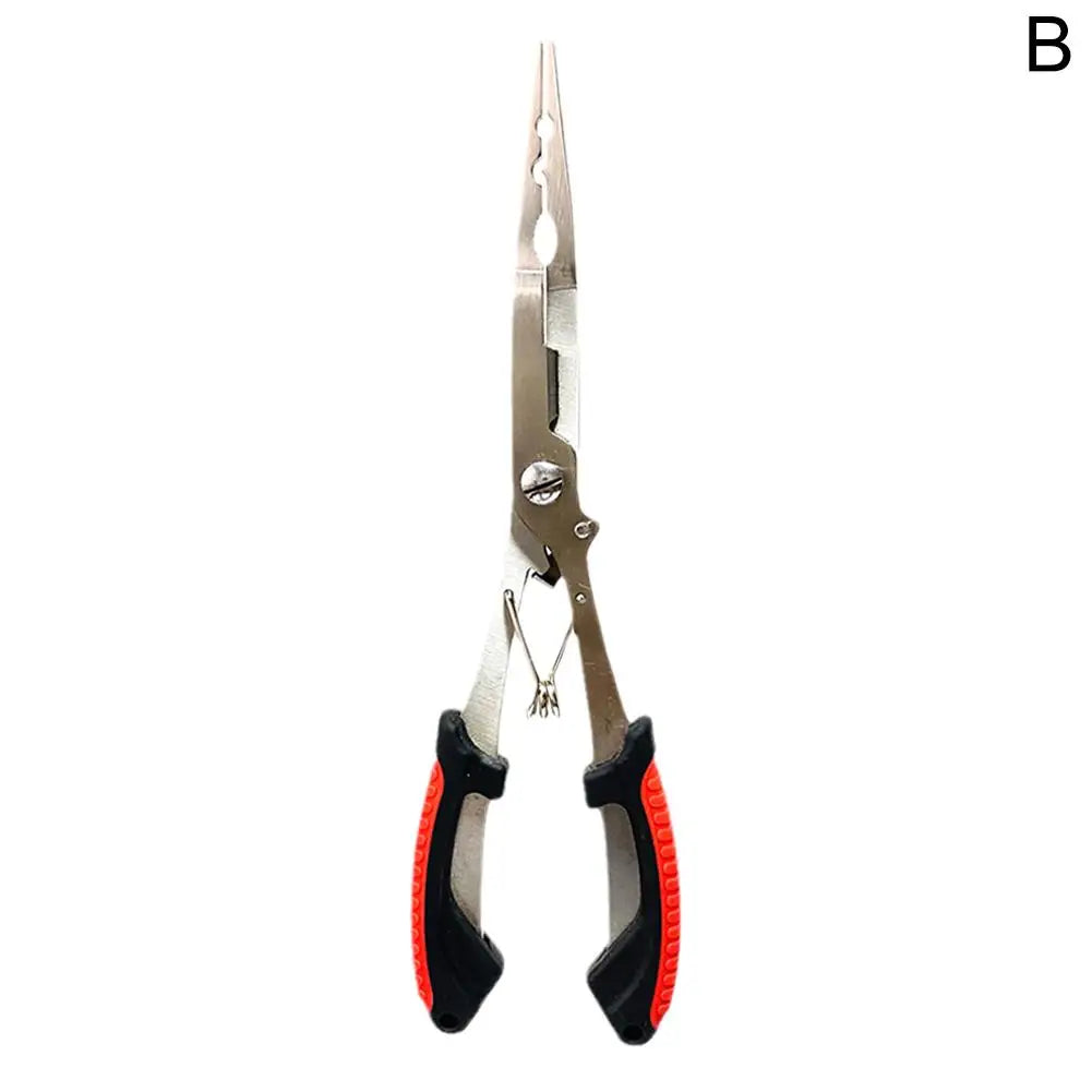 Stainless Steel Long Nose Fishing Pliers with Hook Remover