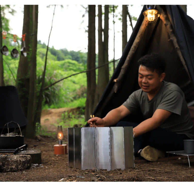 Portable Folding Stove Windscreen (8/10/12 Panels)