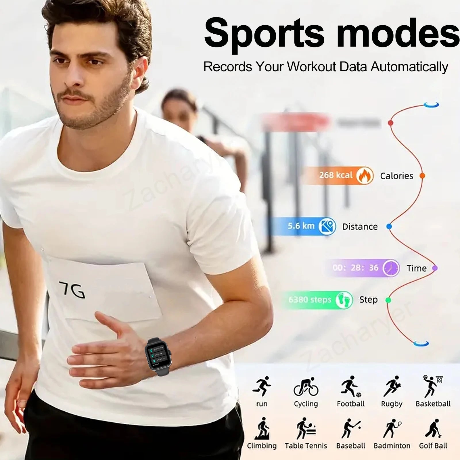 Bluetooth Smartwatch – Touch Dial, Music & Fitness Tracker