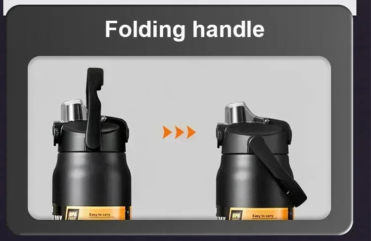 Vacuum Insulated Stainless Steel Water Bottle with Straw – Hot & Cold Thermos