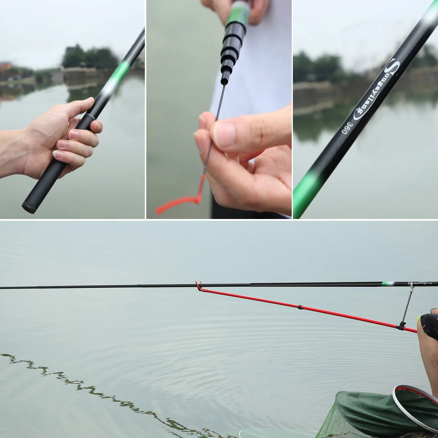 Sougayilang Fiberglass Telescopic Fishing Rod – 2.7m–5.4m Portable, Anti-Bending