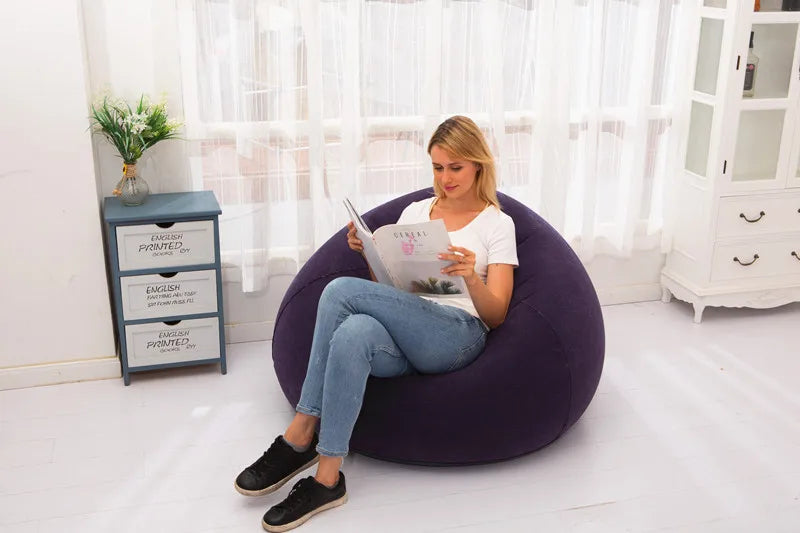 Large Inflatable PVC Lazy Sofa – Portable Lounger Bean Bag for Indoor & Outdoor