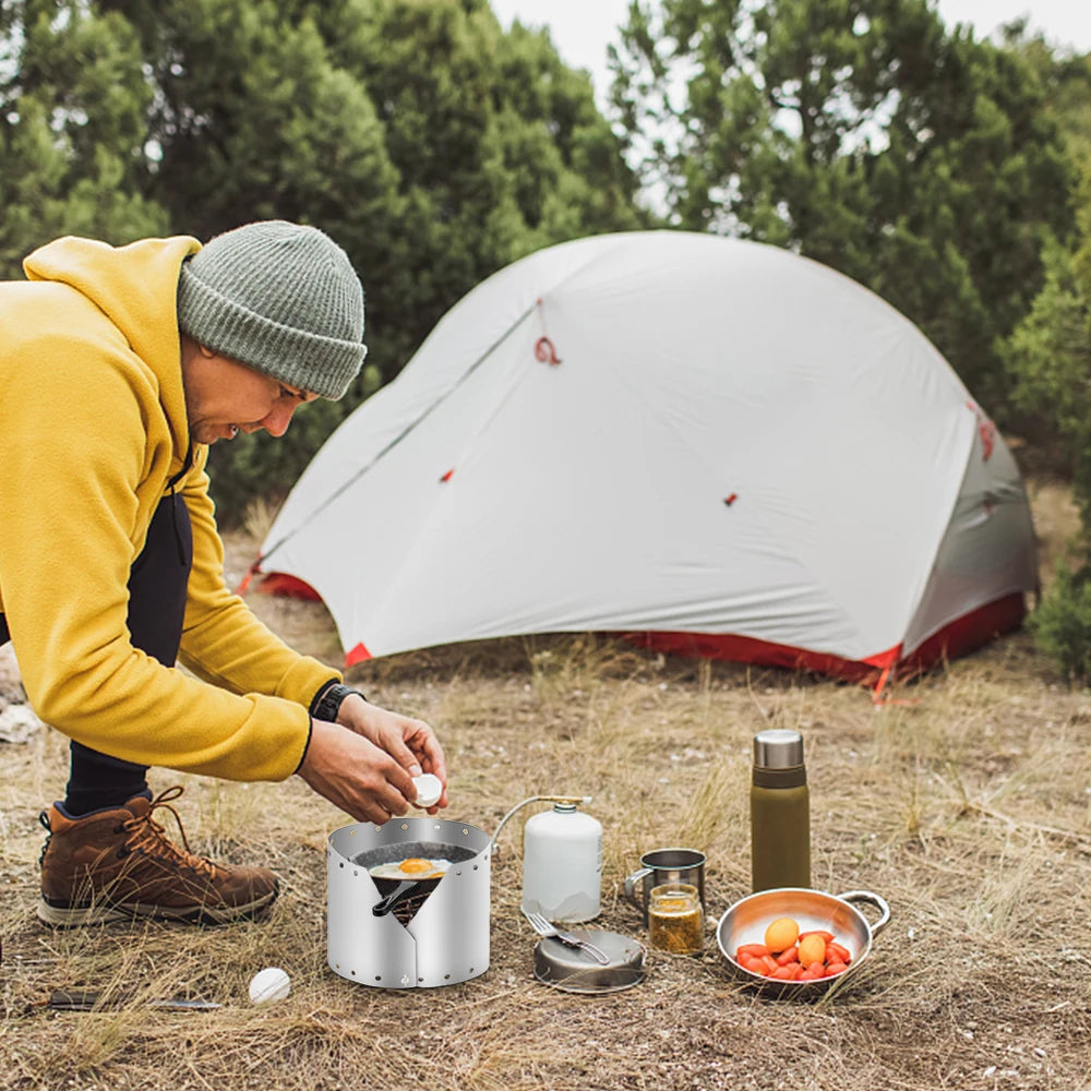 Titanium Camping Stove Windshield – Foldable 15/19cm