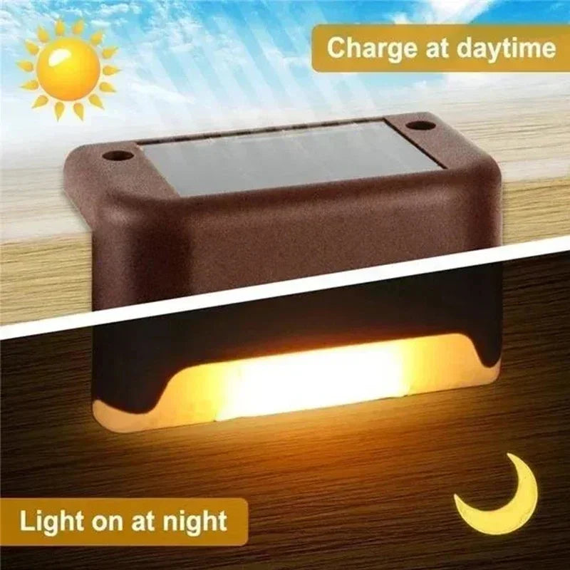 1/4/8/12Pcs Solar LED Step Lights – Waterproof Outdoor Deck & Stair Lamps for Garden, Patio, and Pathway Decor