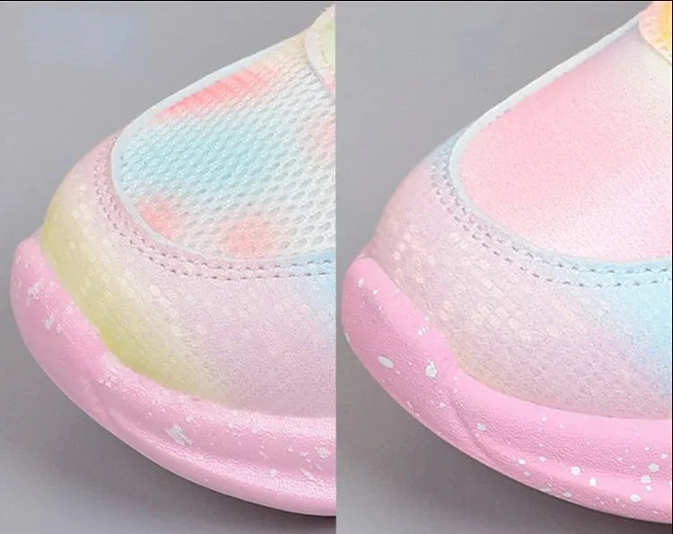 Disney Girls' LED Princess Sneakers – Elsa Pink & Purple